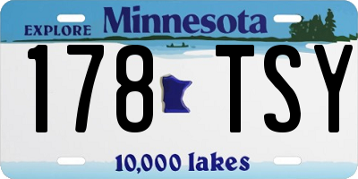 MN license plate 178TSY