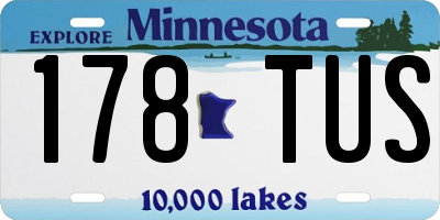MN license plate 178TUS