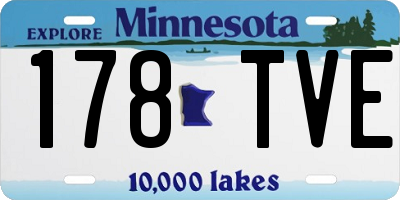 MN license plate 178TVE