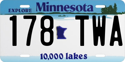 MN license plate 178TWA
