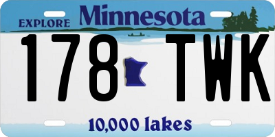 MN license plate 178TWK