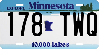 MN license plate 178TWQ