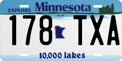 MN license plate 178TXA