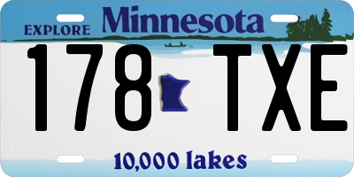 MN license plate 178TXE