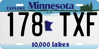 MN license plate 178TXF