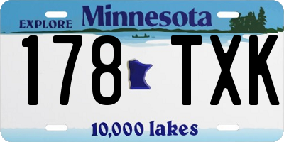 MN license plate 178TXK