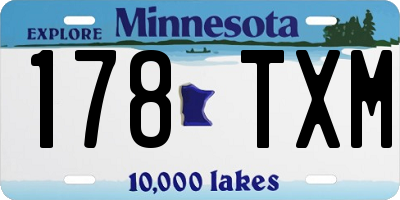 MN license plate 178TXM