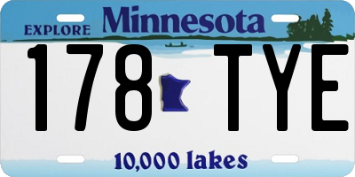 MN license plate 178TYE