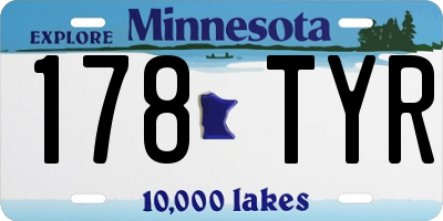 MN license plate 178TYR