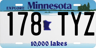 MN license plate 178TYZ
