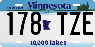 MN license plate 178TZE