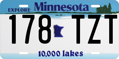 MN license plate 178TZT