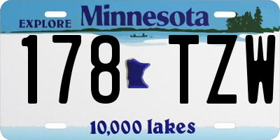 MN license plate 178TZW