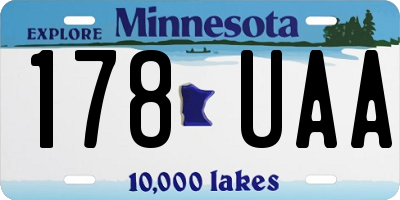 MN license plate 178UAA