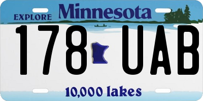 MN license plate 178UAB