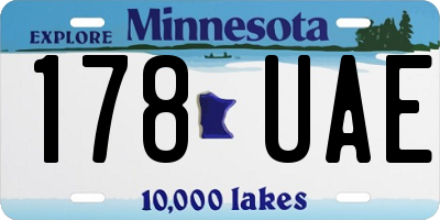 MN license plate 178UAE