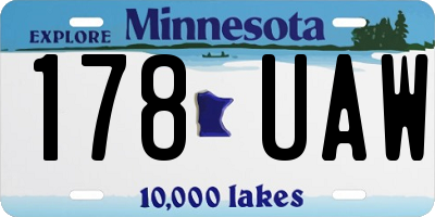 MN license plate 178UAW