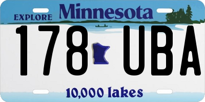 MN license plate 178UBA