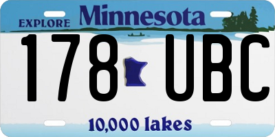 MN license plate 178UBC