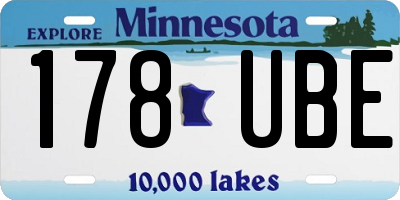 MN license plate 178UBE