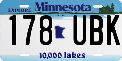 MN license plate 178UBK