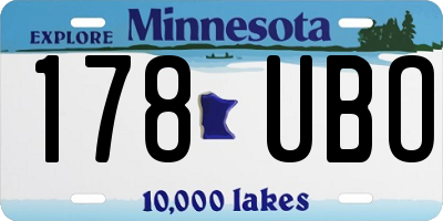 MN license plate 178UBO