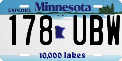 MN license plate 178UBW