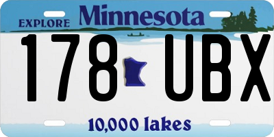 MN license plate 178UBX