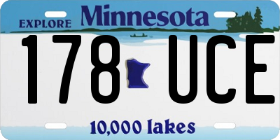 MN license plate 178UCE