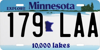 MN license plate 179LAA