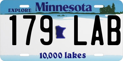 MN license plate 179LAB