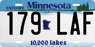 MN license plate 179LAF