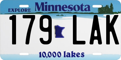 MN license plate 179LAK