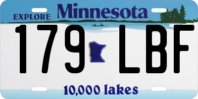 MN license plate 179LBF