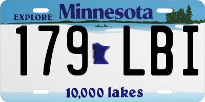MN license plate 179LBI