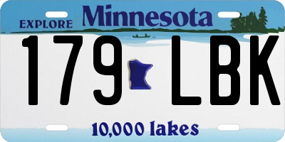 MN license plate 179LBK