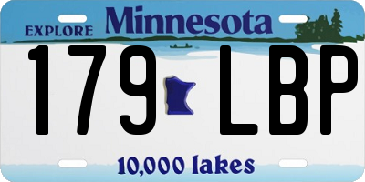 MN license plate 179LBP