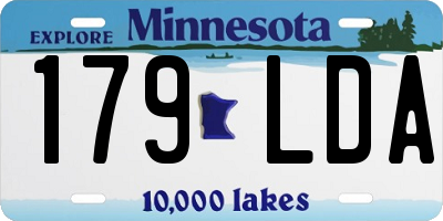 MN license plate 179LDA