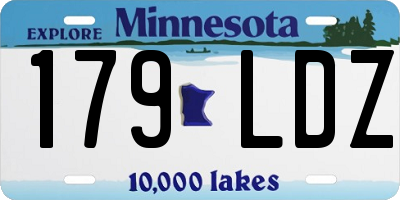 MN license plate 179LDZ