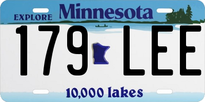 MN license plate 179LEE