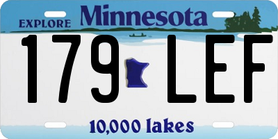 MN license plate 179LEF