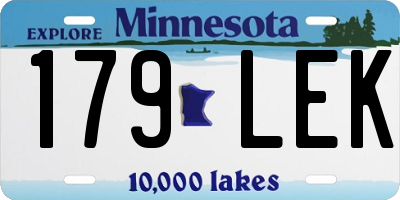 MN license plate 179LEK