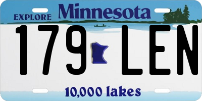 MN license plate 179LEN