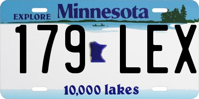 MN license plate 179LEX