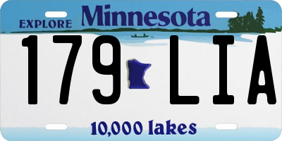 MN license plate 179LIA