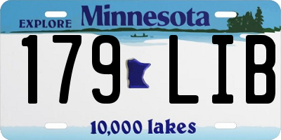 MN license plate 179LIB
