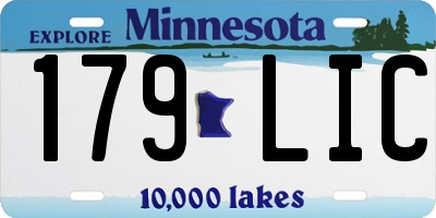 MN license plate 179LIC