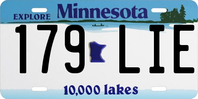 MN license plate 179LIE