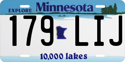 MN license plate 179LIJ