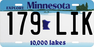 MN license plate 179LIK